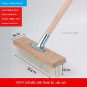 Uzun Saplı Yer Temizleme Fırçası - Suni Kıl 37cm Fırça Başlığı + Demir Parçalar (Sap Dahil Değil) - 12