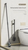 Uzun Teleskopik Yumuşak Kauçuk Tuvalet Fırçası - Beyaz Kıl Fırçalı [Standart] 2'li Paket thumbnail 7