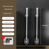 Uzun Teleskopik Yumuşak Kauçuk Tuvalet Fırçası - Beyaz Kıl Fırçalı [Standart] 2'li Paket thumbnail 1