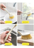Mutfak Lavabo Ocak Bulaşık Fırçası - Tencere Fırçası 1'li Paket + L Mavi Eldiven + Siyah Kavisli Kürek thumbnail 11