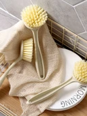 Mutfak Lavabo Ocak Bulaşık Fırçası - Tencere Fırçası 1'li Paket + L Mavi Eldiven + Siyah Kavisli Kürek thumbnail 3