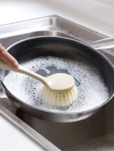 Mutfak Lavabo Ocak Bulaşık Fırçası - Tencere Fırçası 1'li Paket + L Mavi Eldiven + Siyah Kavisli Kürek thumbnail 4