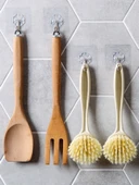 Mutfak Lavabo Ocak Bulaşık Fırçası - Tencere Fırçası 1'li Paket + L Mavi Eldiven + Siyah Kavisli Kürek thumbnail 5