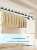 Duvara Monte Katlanabilir Çamaşır Kurutma Askısı - Gri Yük Taşıma Güçlendirmesi, 1.0~1.7 Metre Duvar Mesafesi [210.00kg Yük Taşıma] - 3