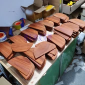 Ahşap Krep Spatulası - Kızılcık Armut 19x10cm Paslanmaz Çelik Kürekli - 9