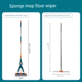 Kalın Teleskopik Saplı 28cm Tuvalet Sünger Paspas - 1 Başlıklı + Yer Silici - 1