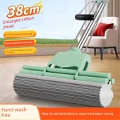 Eller Serbest PVA Sünger Paspas - Matcha Yeşili Üç Sıra 28cm - 1 Yedek Başlıklı - 2