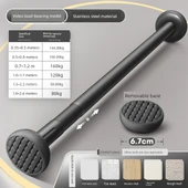 İç ve Dış Mekan Geri Çekilebilir Çamaşır Kurutma Askısı - 0.7-1.2 Metre Siyah (27 mm Çap) - 1