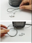 304 Paslanmaz Yumuşak Çelik Halat - 4mm (50 Metre, 4 Mengene) thumbnail 6