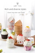Çiçek Desenli Muffin Kağıdı - 50 Adet - 10