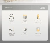 360° Döner Başlıklı Derz Temizleme Fırçası - Minimalist Beyaz 2'li Paket Klipsli thumbnail 11