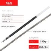 304 Paslanmaz Yumuşak Çelik Halat - 4mm (50 Metre, 4 Mengene) thumbnail 1