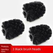Yedek Tuvalet Fırçası Başlığı - Siyah - 3 Adet thumbnail 1