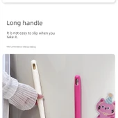 Kedi Tuvalet Fırçası - Süt Beyazı/Pembe Ekose - 9