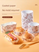 Yüksek Isıya Dayanıklı Yapışmaz Pişirme Kağıdı Ekmek Kek Kalıbı - Tekne Şekilli Ekmek Kağıdı Tutucu [50 adet] thumbnail 2