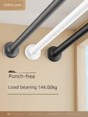 Duvarsız Balkon Perde Kurutma Askısı - Beyaz için 0.7~1.2 Metre - 2