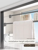 Ayarlanabilir Teleskopik Çamaşır Kurutma Askısı - Gri 3.3~4.0 m (120.00kg) - 3
