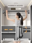 Ayarlanabilir Teleskopik Çamaşır Kurutma Askısı - Gri 3.3~4.0 m (120.00kg) - 5