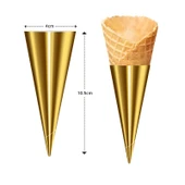 Altın 10.5cm Dondurma Külahı Ambalajı 1000 Adet - 1