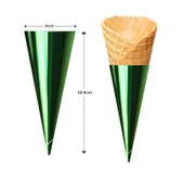 Yeşil Altın 10.5cm Dondurma Külahı Ambalajı 100 Adet - 1