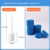 Deliksiz Duvara Monte Tuvalet Fırçası - Beyaz Yuvarlak + Mavi Köpük Paket (10 Adet) thumbnail 1