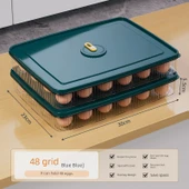 Buzdolabı Yumurta Saklama Kutusu - Cyan Mavi - 2 Katmanlı - 48 Yumurta Kapasiteli thumbnail 1