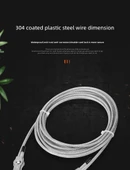 6mm Paslanmaz Çelik Plastik Kaplı Çamaşır İpi - 2 Metre - 5