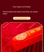 Ahşap Baskılı Düğün Yatağı Fırçası - Altın [Bir Altın Dokunuşu] - Püskülsüz thumbnail 11