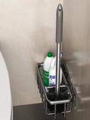 Duvara Monte Deliksiz Tuvalet Fırçası Seti - Standart-füme gri telli fırça-tek şişe - 2
