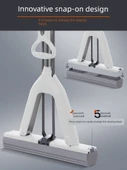 33cm Katlanabilir Sünger Paspas - Beyaz - 4 Yedek Başlıklı - 6