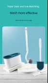 Duvara Monte Tuvalet Fırçası Seti - Gri Tuvalet Fırçası 3'lü Set +40 Adet 50g Kaliteli Mavi Köpük +2 Tuvalet Fırçası Yapıştırıcısı - 8