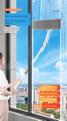 Çift Taraflı Cam Temizleme Aparatı 33cm + 2 Bez + Teleskopik Uzatma Çubuğu - 7