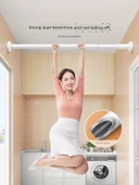 Paslanmaz Çelik Teleskopik Elbise Kurutma Askısı - 1.5~2.2 Metre - Kolay Eşleşen Beyaz (Çift Rulmanlı 33 mm Çap) thumbnail 3