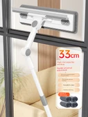 Çift Taraflı Cam Temizleme Aparatı 33cm + 4 Bez + Teleskopik Uzatma Çubuğu - 1