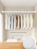 Paslanmaz Çelik Teleskopik Elbise Kurutma Askısı - 3.7~4.4 Metre - Buzlu Siyah (Çift Rulmanlı 33 mm Çap) thumbnail 4