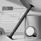 Paslanmaz Çelik Teleskopik Elbise Kurutma Askısı - 3.7~4.4 Metre - Buzlu Siyah (Çift Rulmanlı 33 mm Çap) thumbnail 1