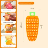 Havuç Silikon Meyve Sebze Temizleme Fırçası - Turuncu / 2'li Paket - 1
