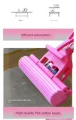 Mini Rulo Sünger Paspas Pembe Set +5 Başlık (Toplam 6 Başlıklı, Sabit) - 10