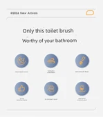 Duvara Monte Deliksiz Lüks Tuvalet Fırçası Seti - Şık Siyah - 2 Fırçalı ve Raflı thumbnail 8