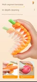 Havuç Silikon Meyve Sebze Temizleme Fırçası - Turuncu / 2'li Paket - 10