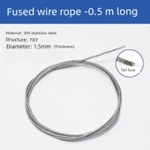 304 Paslanmaz Çelik Halat - 1.5mm Kalınlık, 0.5m Uzunluk (2 Adet) - 1