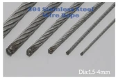 304 Paslanmaz Çelik Halat - 1.5mm Kalınlık, 0.5m Uzunluk (2 Adet) - 6