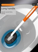 Uzun Saplı Köşe Ulaşmaz Tuvalet Fırçası - 2 x Gri (2 Adet, Askılı) thumbnail 5