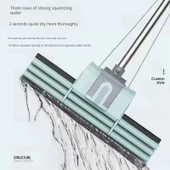 Sünger Paspas - Tek Tuşla Başlık Değişimi - Kalın Çubuk 28cm Çift Sıra 1 Başlıklı (Çay Yeşili) thumbnail 4