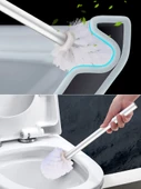 Yuvarlak Tuvalet Fırçası Yedek Başlığı - 40cm Çubuk + 1 Adet Beyaz Fırça Başlığı - 5
