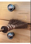 Mini Masaüstü Klavye Temizleme Fırçası - Zizhu Uzun Saplı Küçük Kahverengi - 8