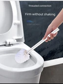 Yuvarlak Tuvalet Fırçası Yedek Başlığı - 40cm Çubuk + 1 Adet Beyaz Fırça Başlığı - 11