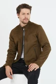 Mero Life Erkek Haki Dar Kesim Süet Ceket - 5