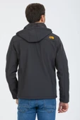 Mero Life Erkek Gri Kapüşonlu Su Ve Rüzgar Geçirmez Softshell Mont - 8