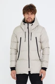 Mero Life Erkek Taş Dar Kesim Kapüşonlu Dik Yaka Şişme Kaban & Mont - 6